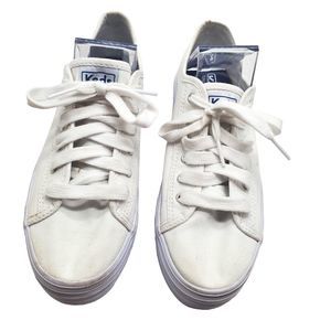 Keds Women's Triple Kick Canvas Fashion Sneaker White Size 6 M US KDS-WF57306